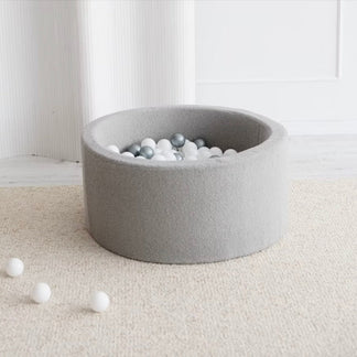 Bällebad Bouclé Grau 90x40cm