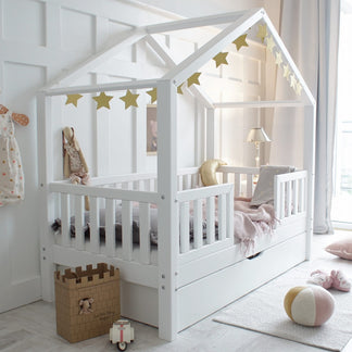 Betthaus Yara Duo mit Bettkasten Weiß - 90x190cm