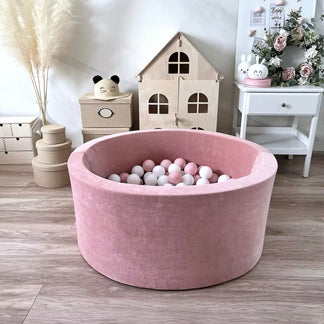 Bällebad Soft Velvet Himbeerrosa 90x40cm