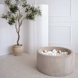 Bällebad Rib Velvet Dunkelbeige 90x40cm