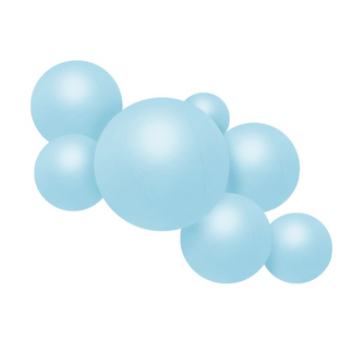Wiederverwendbare Ballongirlande aus 7 pastellblauen Ballons - Balloony