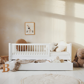 Standardbett Lize mit Bettkasten Weiß - 90x190cm