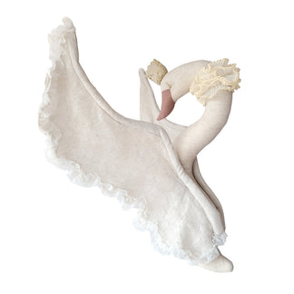 Swan Leinen mit Spitze Beige