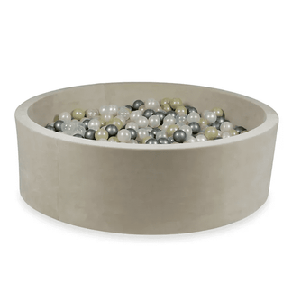 Bällebad XXXL 130x40cm Soft Velvet „Beige“ - Mimii