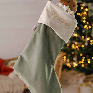 Kerstsok groen met naam