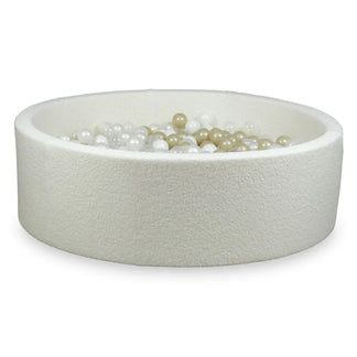 Bällebad XXXL Bouclé Weiß 130x40cm - Mimii