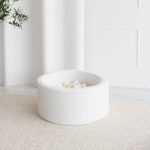 Bällebad Bouclé Weiß 90x40cm