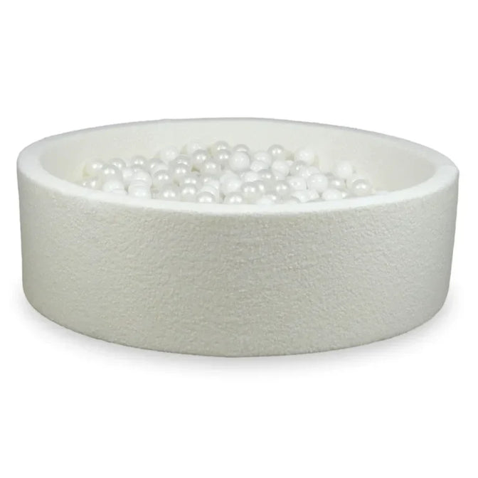 Bällebad XXXL Bouclé Weiß 130x40cm - Mimii