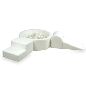 Set Elemente + Bällebad 90x30cm Bouclé Weiß - Mimii