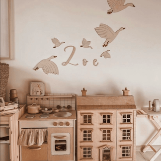 Holz-Gänseset mit Namen