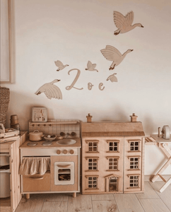 Holz-Gänseset mit Namen