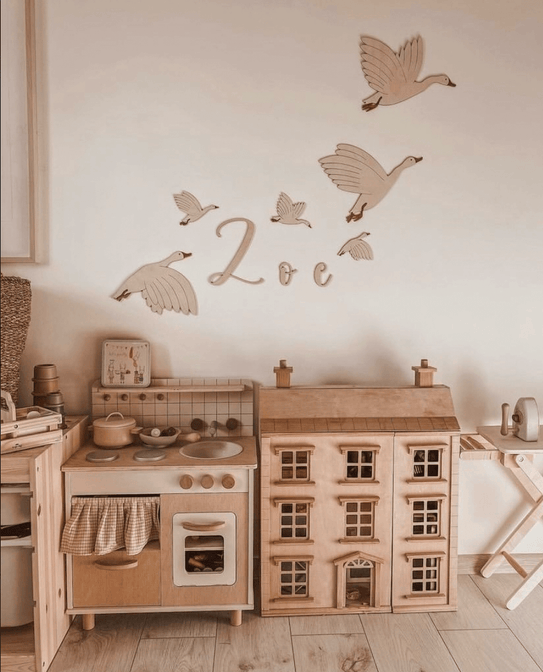 Holz-Gänseset mit Namen