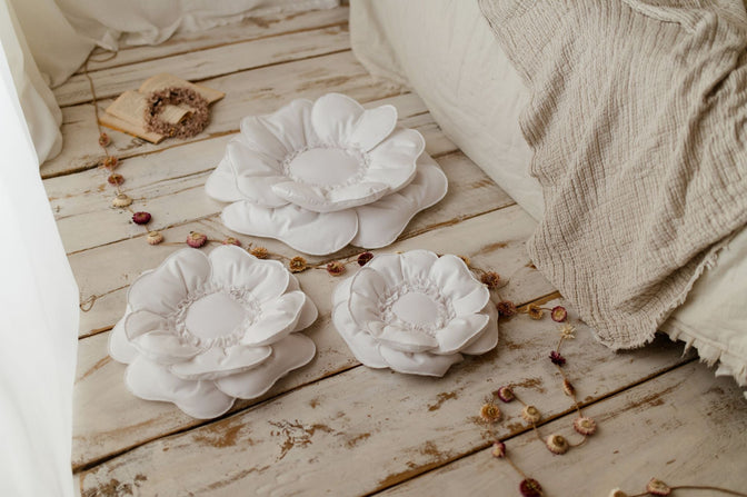 Blumenkissen Deko – Weiß 