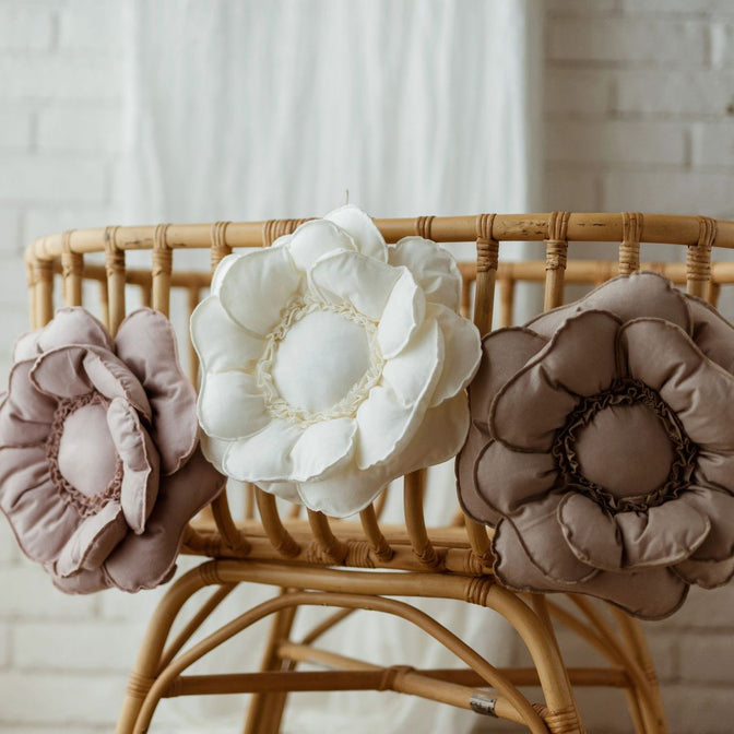 Blumenkissen Deko – Weiß 