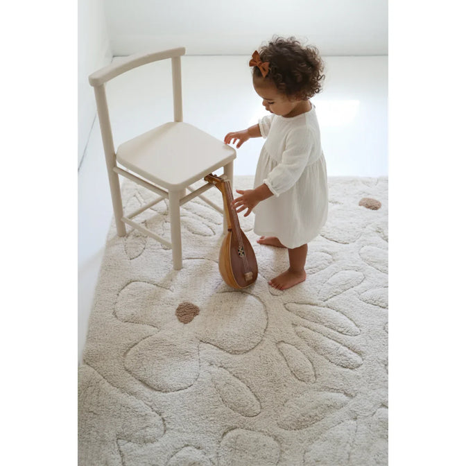 GENTLE FLORA tapijt Naturel – wasbaar