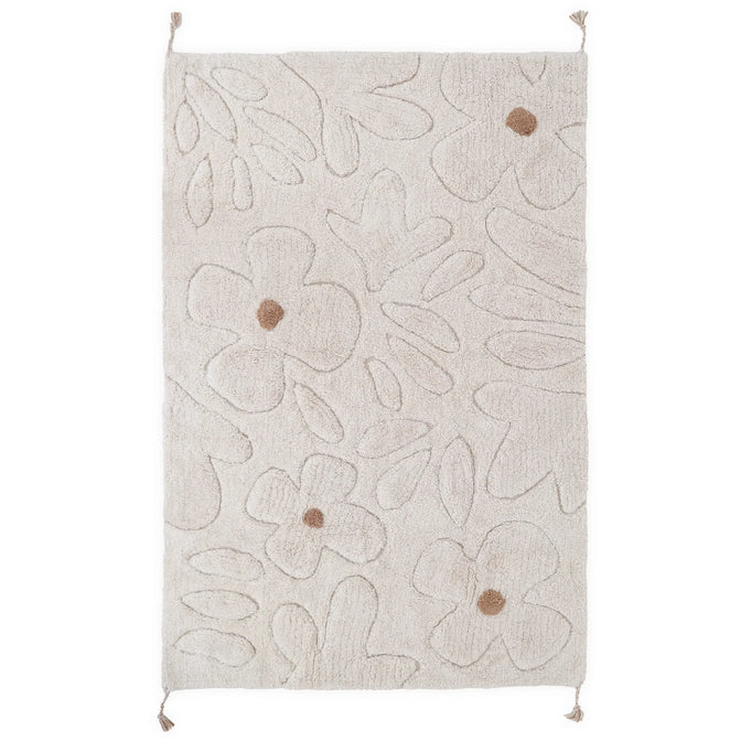 GENTLE FLORA tapijt Naturel – wasbaar