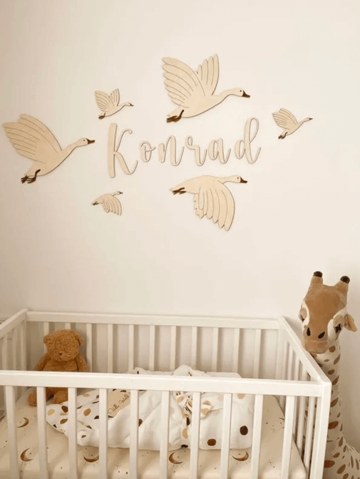 Holz-Gänseset mit Namen