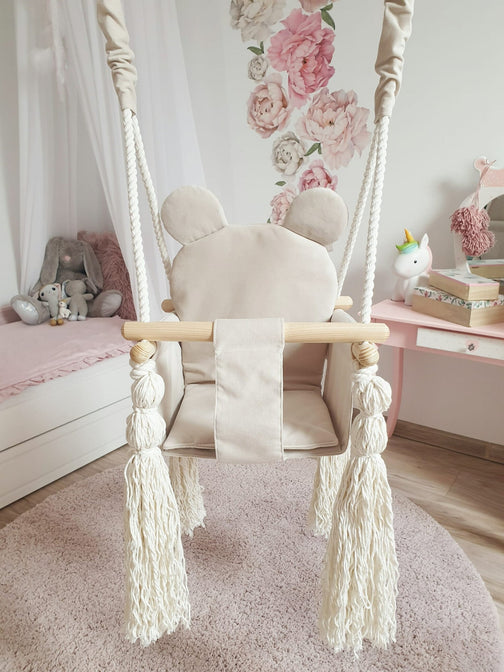 Babyschaukel Teddybär Ecru - MOJE