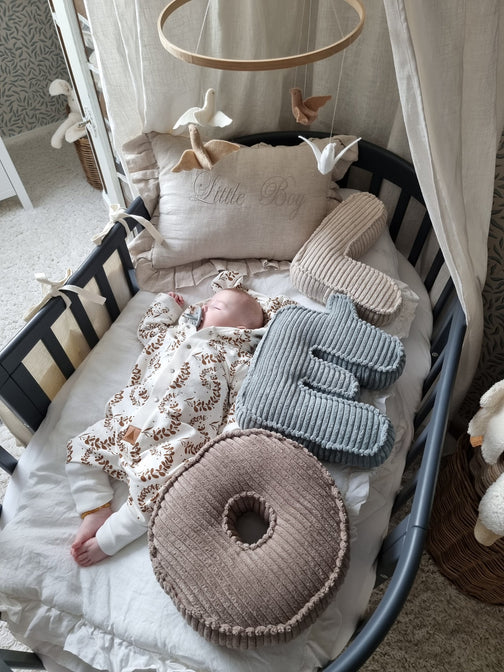 Buchstabenkissen Rippe Pfefferminze