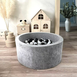 Bällebad Soft Velvet Grau 90x40cm