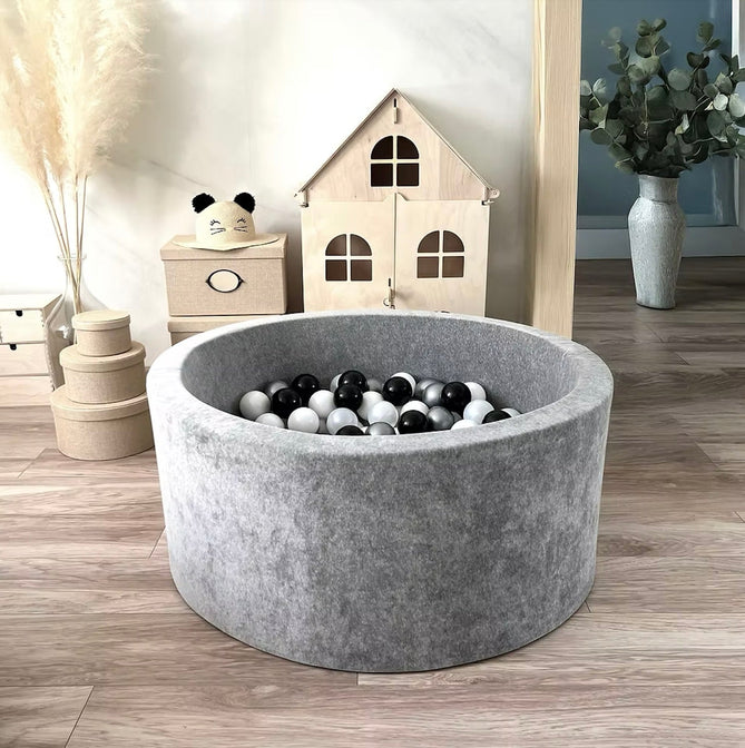 Bällebad Soft Velvet Grau 90x40cm