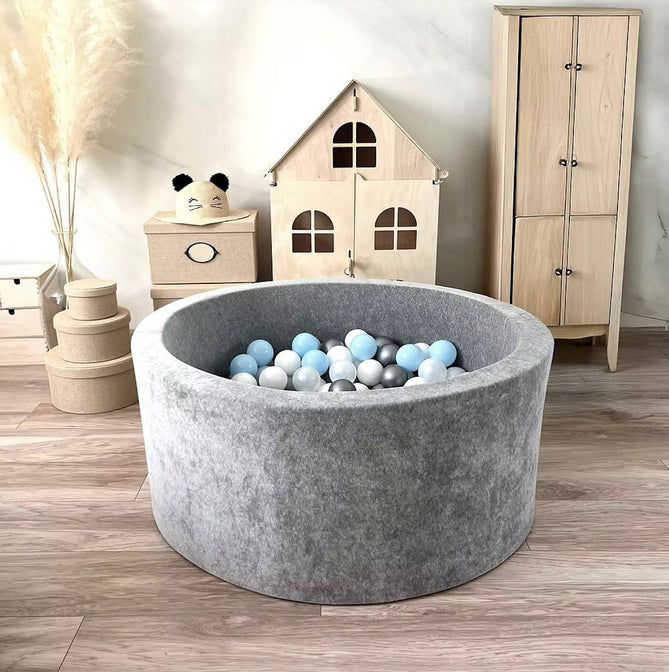 Bällebad Soft Velvet Grau 90x40cm