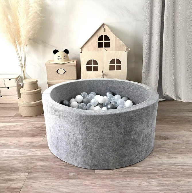 Bällebad Soft Velvet Grau 90x40cm