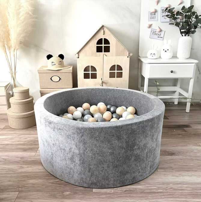 Bällebad Soft Velvet Grau 90x40cm