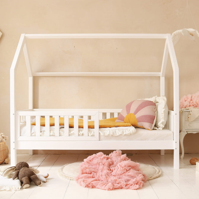 Betthaus Bodi mit Bettkasten Weiß - 90x190cm