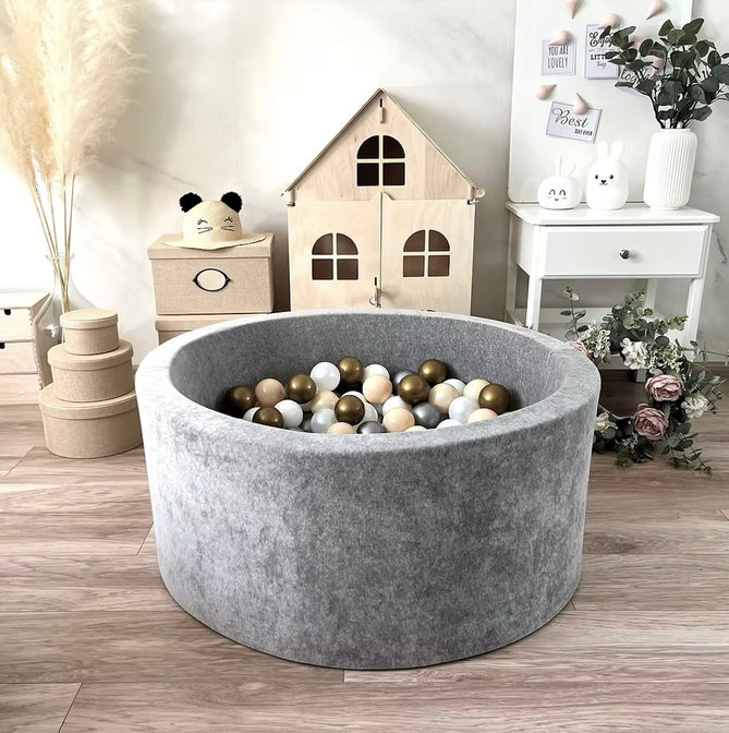 Bällebad Soft Velvet Grau 90x40cm