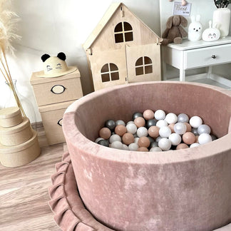 Bällebad Soft Velvet Dunkelbeige 90x40cm