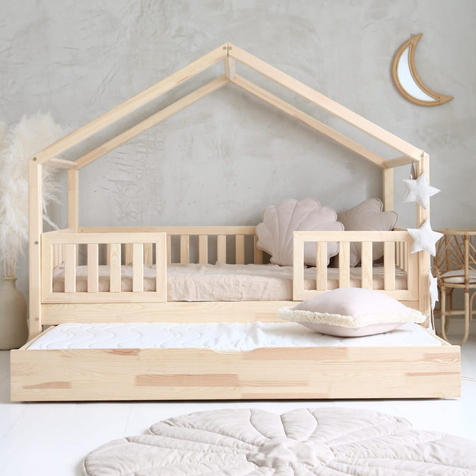 Betthaus Yara Duo mit Bettkasten Natur - 90x190cm