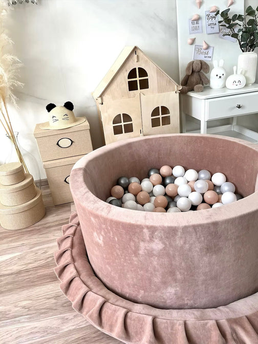 Bällebad Soft Velvet Dunkelbeige 90x40cm