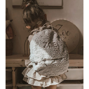 Teddy Kinderrucksack mit gesticktem Namen - grau