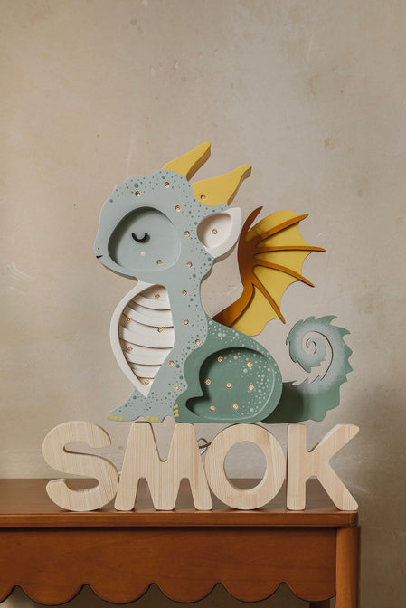 Baby Drachenlampe Jägergrün Nachtlicht