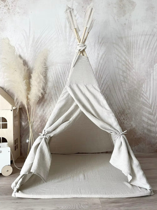 Tipi Zelt Leinen Natur