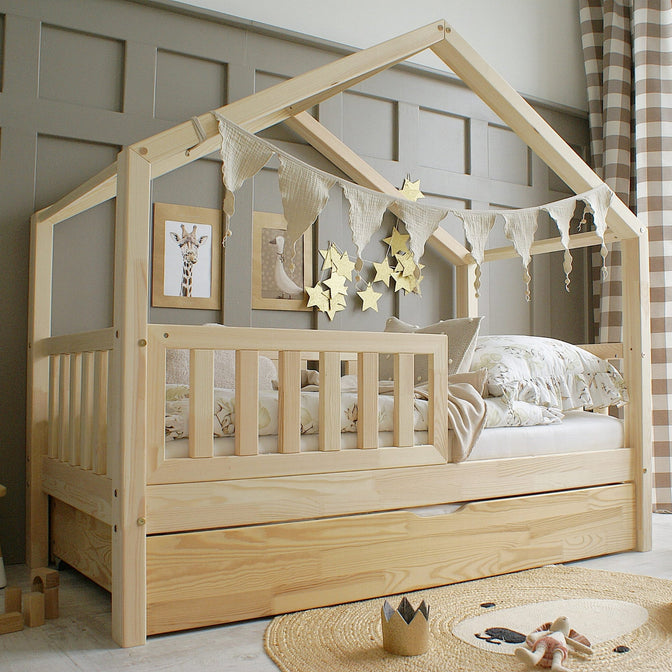 Betthaus Yara mit Bettkasten Natur - 90x190cm