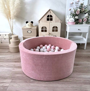 Bällebad Soft Velvet Himbeerrosa 90x40cm