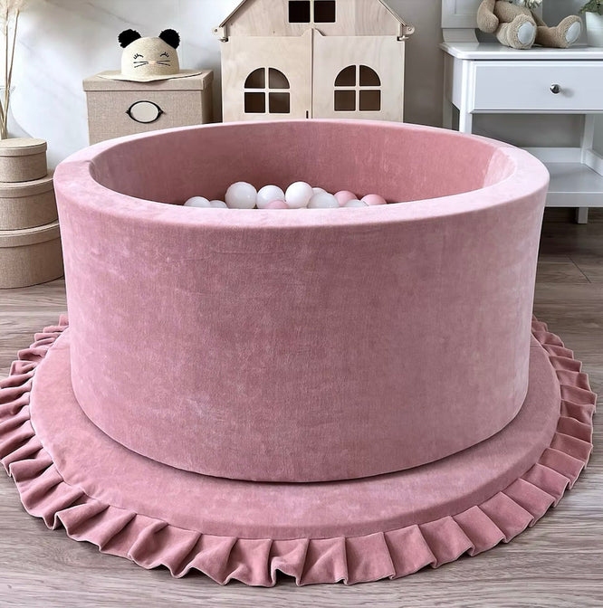 Bällebad Soft Velvet Himbeerrosa 90x40cm