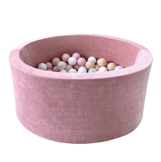 Bällebad Soft Velvet Himbeerrosa 90x40cm