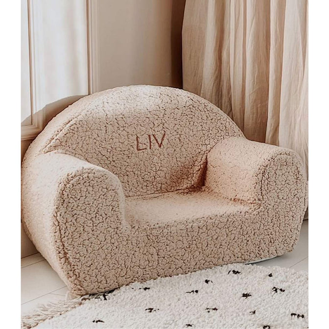 Teddysessel Beige - mit gesticktem Namen