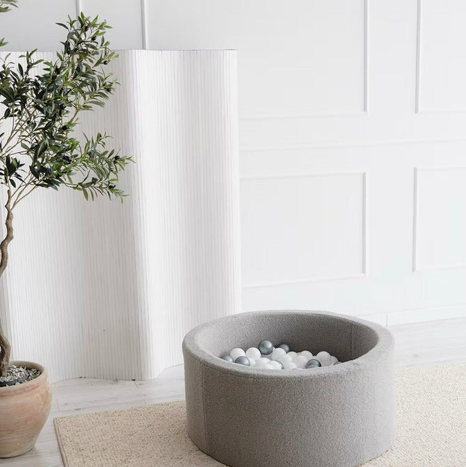 Bällebad Bouclé Grau 90x40cm