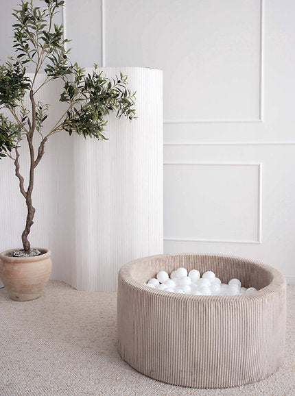 Bällebad Rib Velvet Dunkelbeige 90x40cm