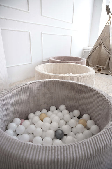 Bällebad Rib Velvet Grau 90x40cm