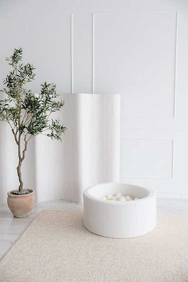 Bällebad Bouclé Weiß 90x40cm