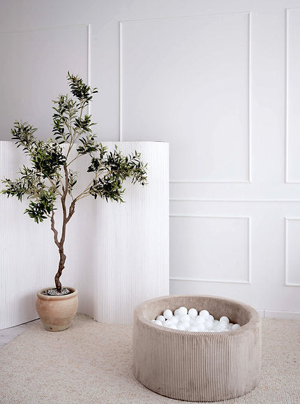 Bällebad Rib Velvet Dunkelbeige 90x40cm