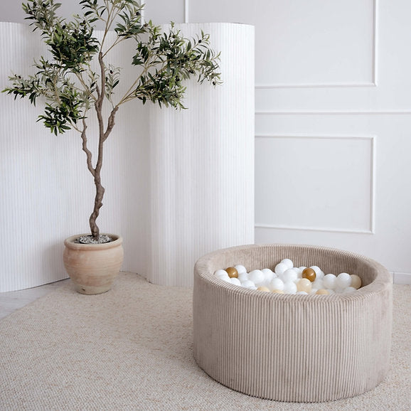 Bällebad Rib Velvet Dunkelbeige 90x40cm