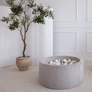 Bällebad Rib Velvet Grau 90x40cm