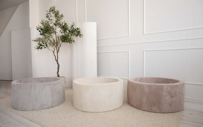 Bällebad Rib Velvet Creme 90x40cm