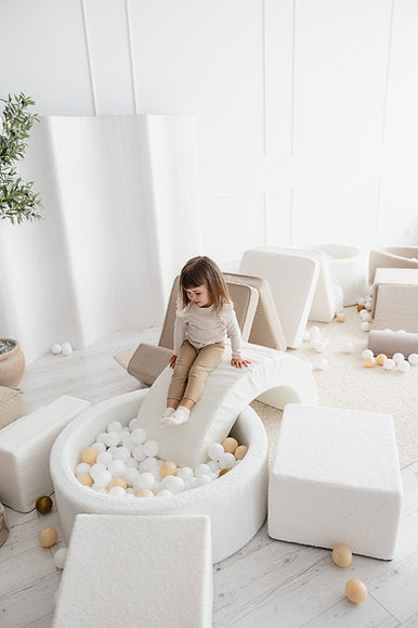 Bällebad Bouclé Weiß 90x40cm